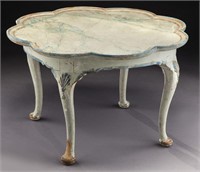 Carved polychrome side table,