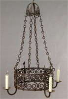 French iron 4-light chandelier