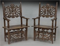 Pr. Italian Renaissance armchairs,