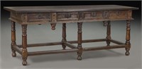 Late 18th C. Spanish chestnut refractory table,