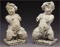 Pr. French garden sculptures molded as mermaids