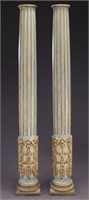 Pr. 18th C. Portuguese parcel gilt columns,