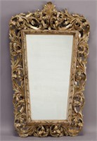 19th C. carved parcel-gilt mirror,