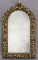 Spanish Baroque style polychrome carved mirror,