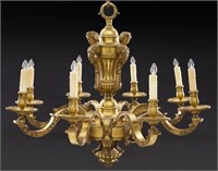French gilt bronze 8-light chandelier,