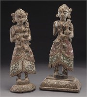 Pr. 18th C. Indian polychrome figures,