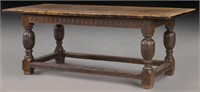 19th C. English oak trestle table