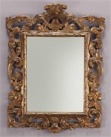 18th C. Italian carved mirror with gilt paint