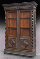 Portuguese rosewood double door bookcase