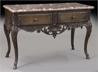 Regence style marble top console