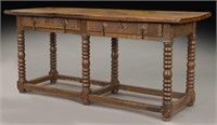 Late 18th C. French chestnut console table