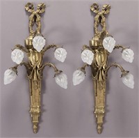 Pr. Louis XVI style bronze 10-light sconces