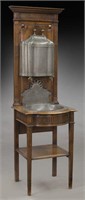 19th C. French walnut and pewter lavabo,