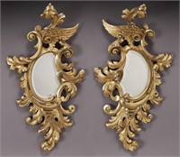 Pr. Spanish gilt carved wood rococo style mirrors