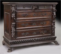 18th C. Italian carved chest of drawers
