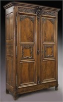 French carved walnut armoire,