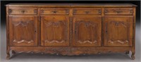 19th C. French carved walnut enfilade