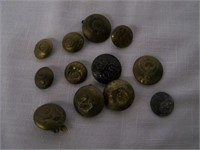 LOT OF 12 MILITARY BUTTONS - 9 CANADIAN-  3