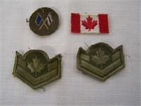LOT OF 4 PATCHES - 2 CANADIAN RANK STRIPES - 1