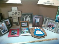 Lot of misc wall hangings and picture frames