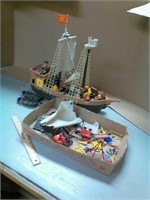 Play Mobil vintage pirate ship and accessories.