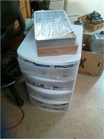 Storage drawers with quilting/sewing supplies