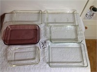 6 GLASS BAKING DISHES