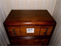 ANTIQUE CHEST ON ROLLERS