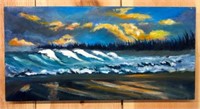 Oil on Stretched Canvas Landscape Painting-