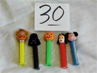 5 PEZ'S DISPENSERS