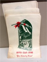 Antique UNITED CIGAR STORE Wax Bags