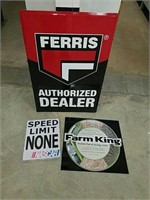 NASCAR speed limit none sign, Farm King metal