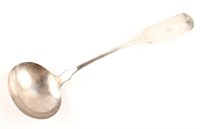 PLATT & BROTHERS COIN SILVER LADLE MID 19TH C