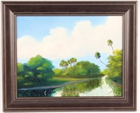 MARK STANFORD FLORIDA WETLAND PEACE OIL ON CANVAS