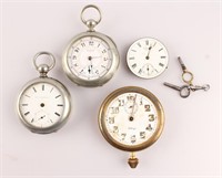 4 POCKET WATCHES FOR REPAIR OR PARTS