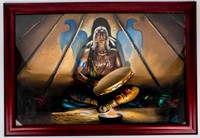 Art Original Sanford Fisher Cree Indian Painting