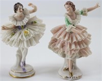 (2) Dresden Porcelain & Lace Ballerinas