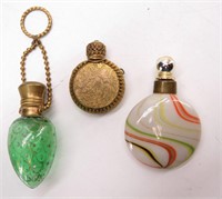 (3) Miniature Vintage Perfume Flasks/ Bottles