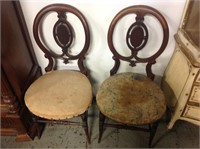 2 WOODEN PARLOR CHAIRS