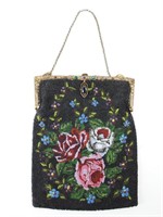 Beaded Rose Floral Vintage Evening Bag