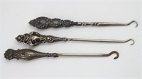 Victorian Sterling Handled Shoe Button Hooks