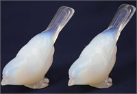 Pair of Opalescent Glass Birds possibly Sabino