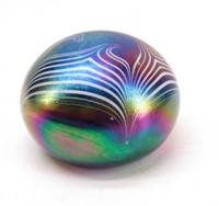 Iridescent Glass Paperweight- Signed & Dated '83