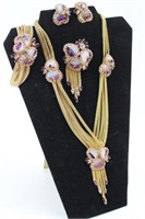 Hobe' 4 Piece Gold & Purple Jewelry Set