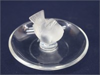 "Lalique" Frosted Bird Crystal Ring Holder