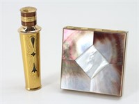 Fabergette Bottle & Mother of Pearl Compact