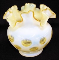 Fenton Coindot Honeysuckle Opalescent Vase