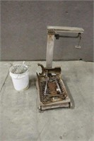 VINTAGE GRAIN SCALE, WITH BUCKET OF WEIGHTS AND