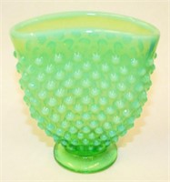 Fenton Hobnail Lime Opalescent Mini Bud Vase
