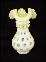 Fenton Coindot Topaz Opalescent Vase